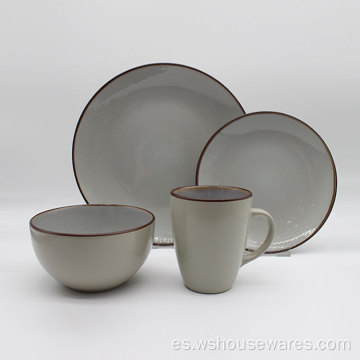 Venta caliente Europa Style Gray Ceramicware de cerámica